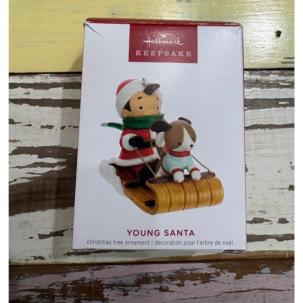 Hallmark Keepsake Ornament Young Santa with dog 2023 2nd in Series